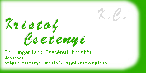 kristof csetenyi business card